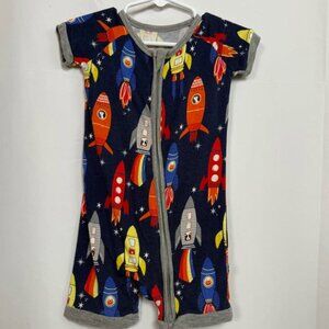 Little Sleepies - Navy Space Explorer Shorty Zippy - 12-18 months